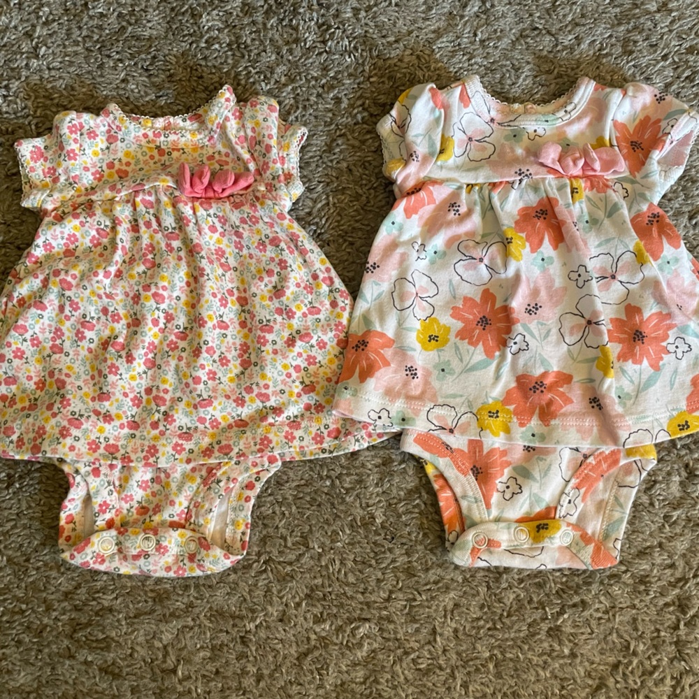Carter's Floral Newborn Girl Outfit with Yellow and Pink Accents